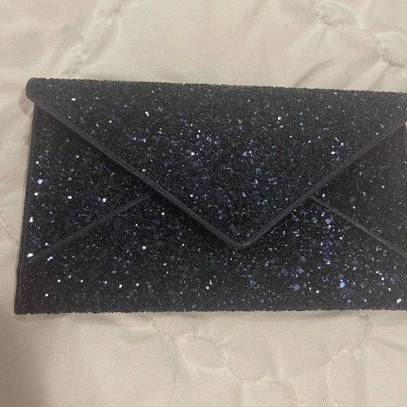 NWT Tory Burch Navy Glitter Envelope Pouch - Picture 4 of 7